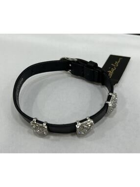 Cookie Lee three station leather bracelet with buckle closure